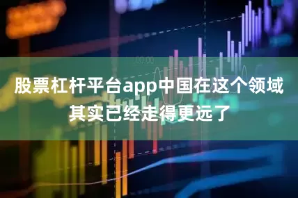 股票杠杆平台app中国在这个领域其实已经走得更远了